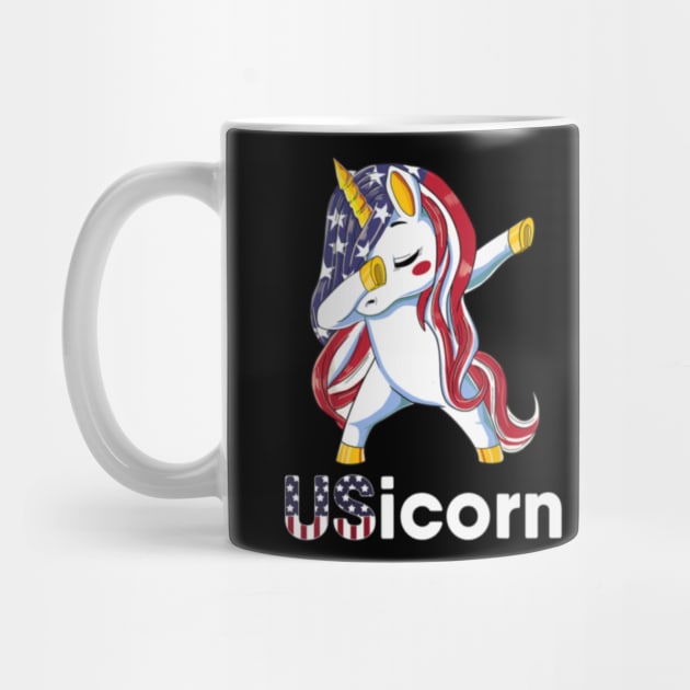 USA Flag Dabbing Unicorn Dress Stuff 4th of July G by Xizin Gao